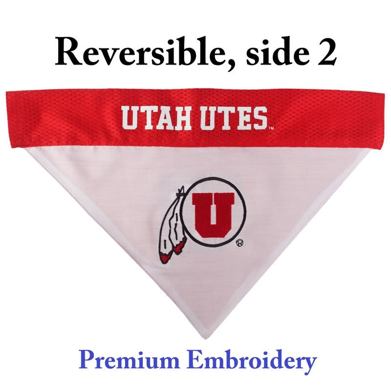 Pets First Collegiate Pet Accessories, Reversible Bandana, Utah Utes, Small/Medium - Image 2